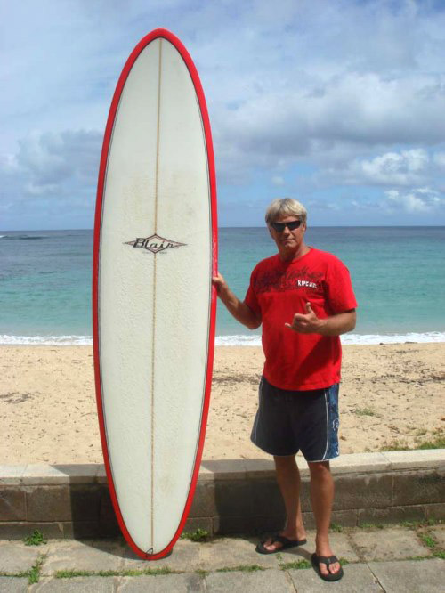 Joe Blair with his 8.9 Quad Long Board